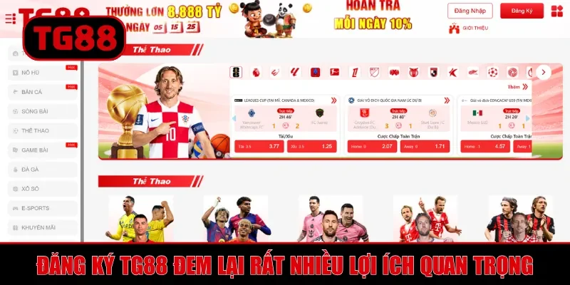 Đăng ký TG88 đem lại rất nhiều lợi ích quan trọng