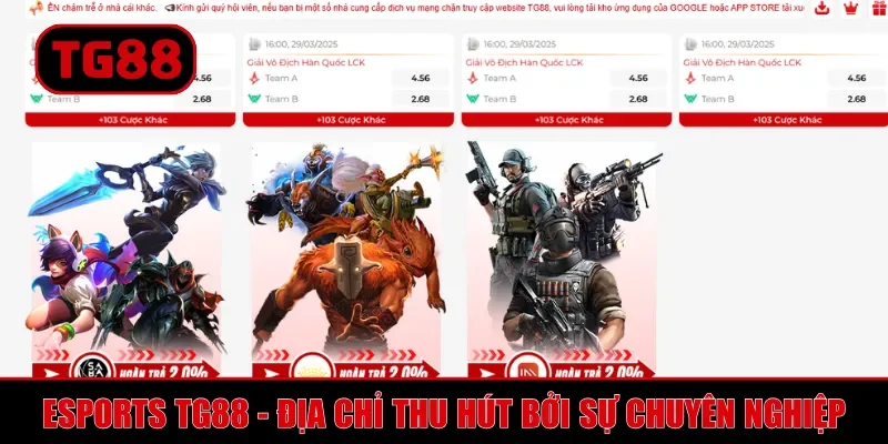 Esports TG88 - Địa chỉ thu hút bởi sự chuyên nghiệp