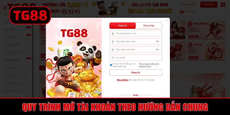 Quy trình mở tài khoản theo hướng dẫn chung